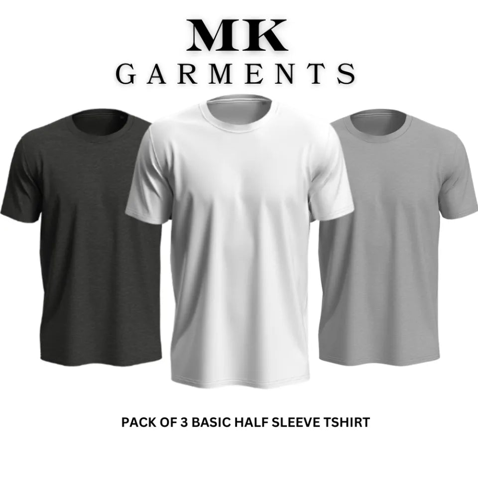Pack Of 3 Primium Half Sleeves