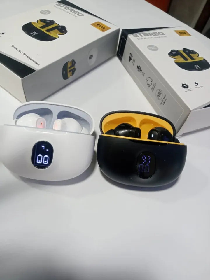 π₯ TWS Wireless Earbuds with LED Display β ENC Noise Cancellation, HiFi Stereo, Bluetooth 5.3 β Available in Black & White π§