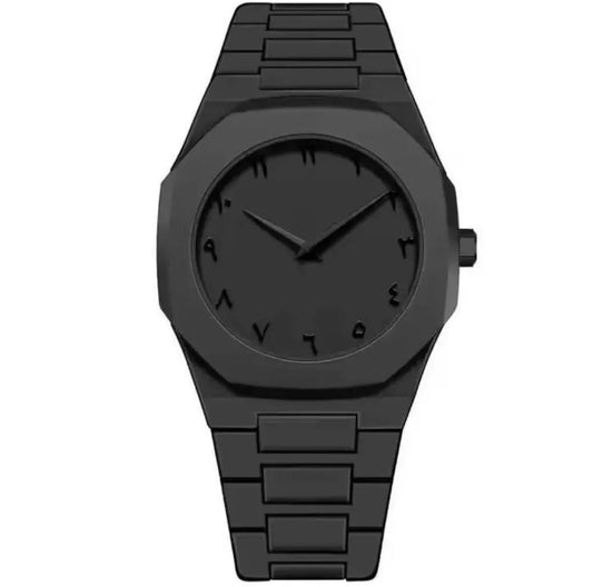 Aura 2025 Arabic Dial Men's Watch – Black Modern Design